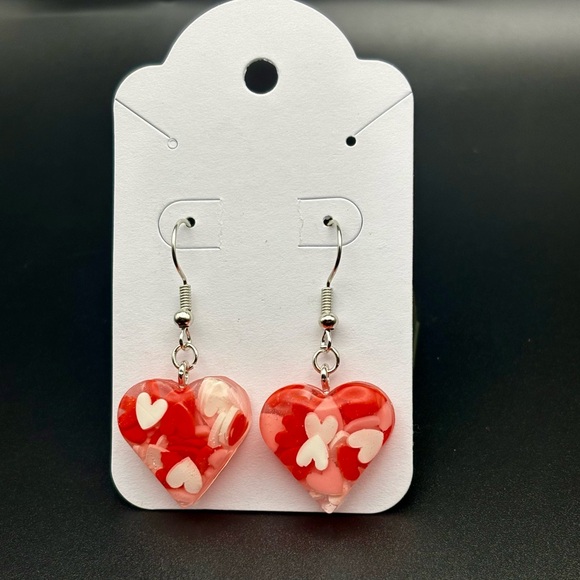Hearts N’ Hearts Earrings- HANDMADE - Picture 3 of 3
